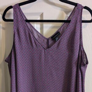 Lane Bryant Womens Plus Size 18 Sleeveless Dbl Layer Sheer Red/Purple